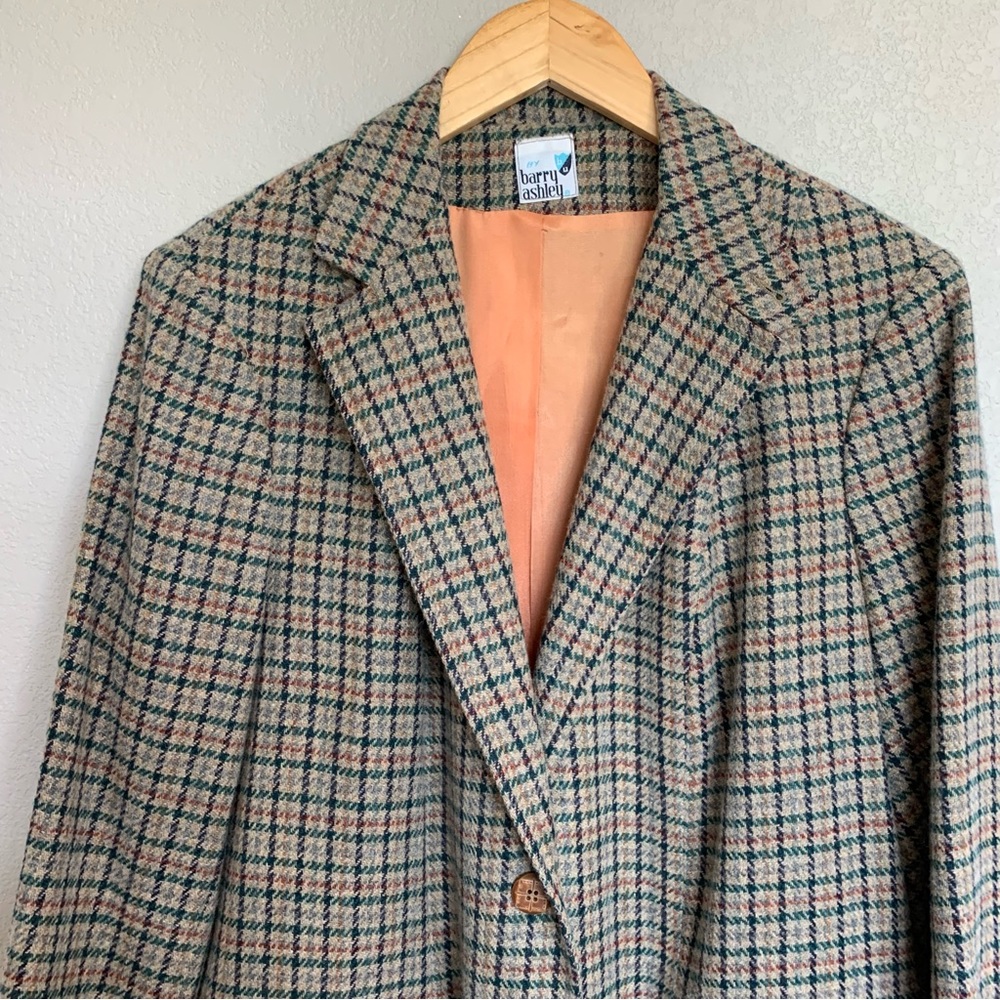 Barry Ashley Vintage Plaid Blazer Int Ladies & Garment Union Made - Picture 3 of 16